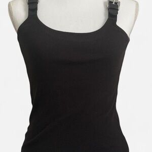 Michael Kors Black Tank Top with Buckle Straps